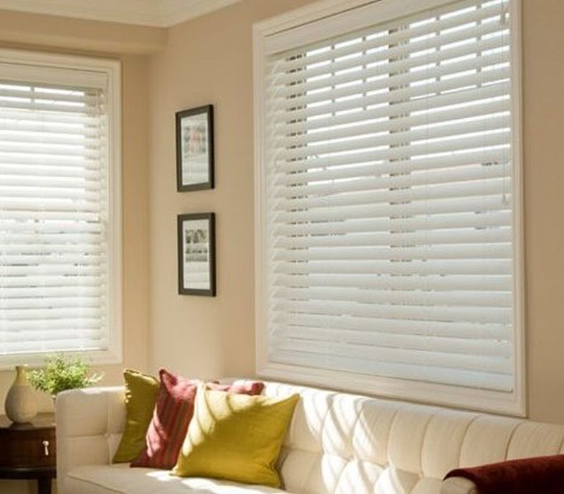 Custom wood blinds in a bright Sacramento dining room